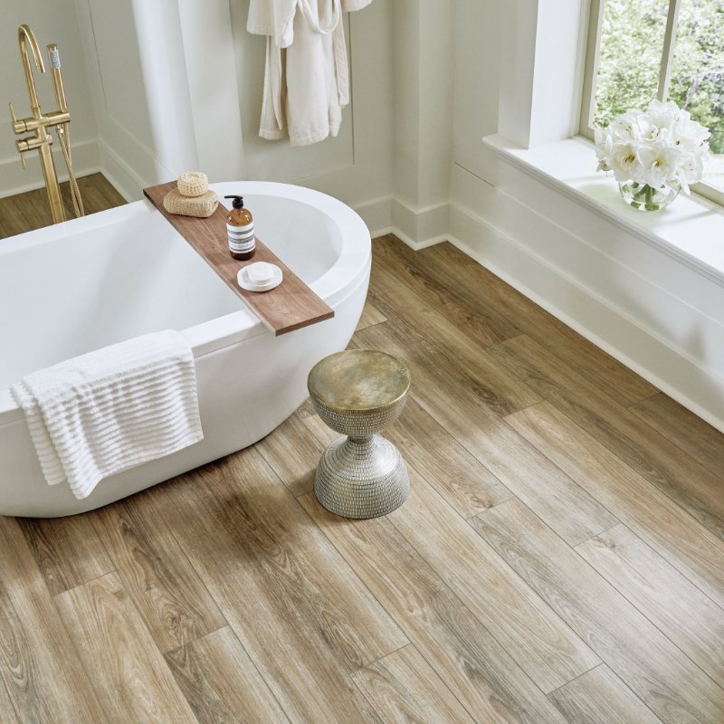 Karastan Luxecraft Flooring in a bright and luxurious bathroom
